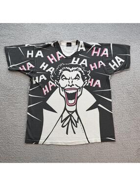 Vintage 1998 DC Comics Joker All Over Print T Shirt Screen Stars USA XL Batman